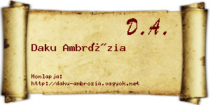 Daku Ambrózia névjegykártya